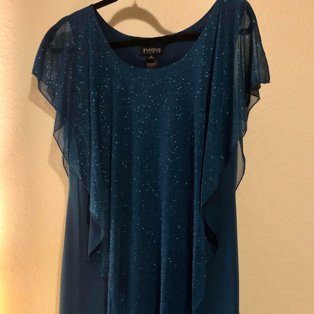 Teal Vintage Style Evening Dress